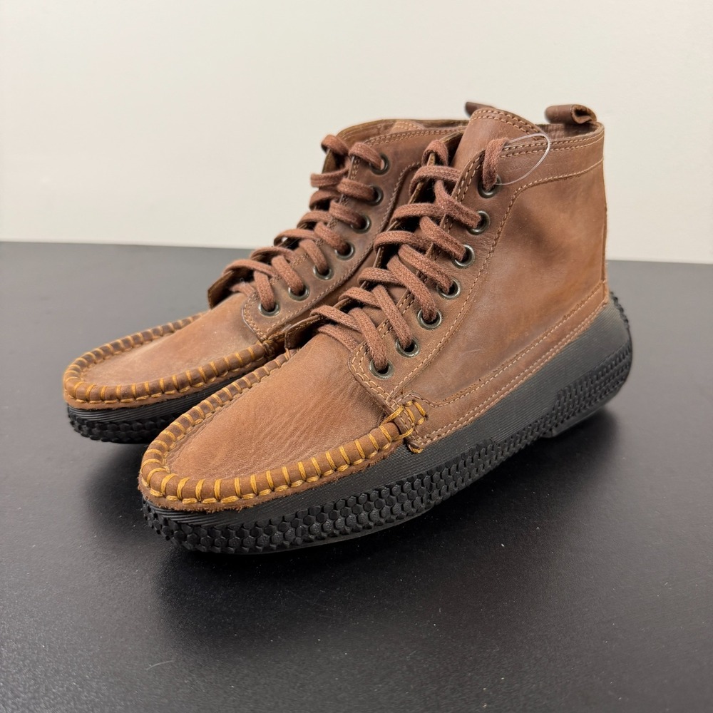 Cole Haan Shoes Men's 6.5M Brown Leather Moc Toe Casual Lace-Up Camp Boot Dressy